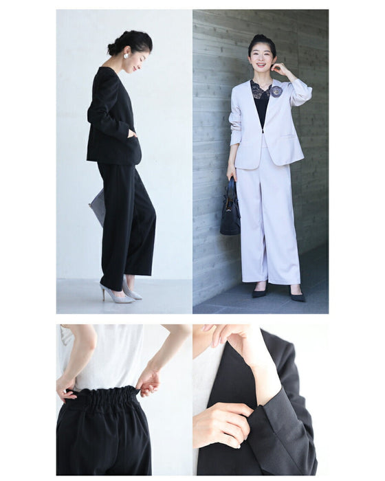 【コーデセット】薄手ver 1日着ても疲れない 伸縮スーツ ジャケット パンツ2点セット