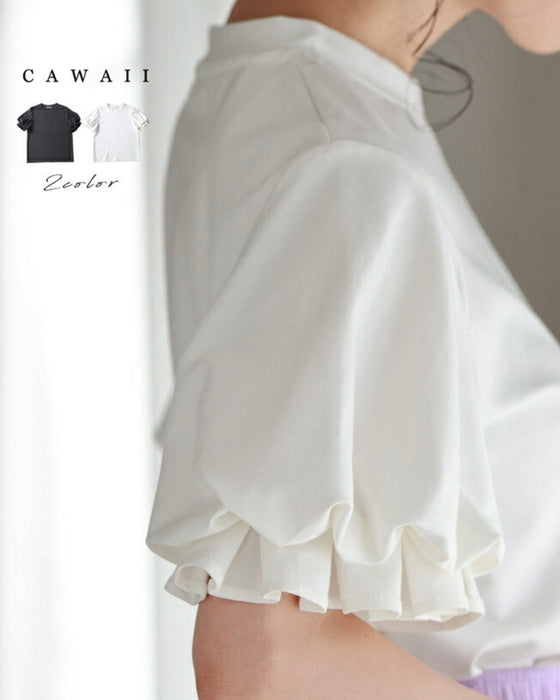 ふんわりクラゲポワン袖のTシャツトップス