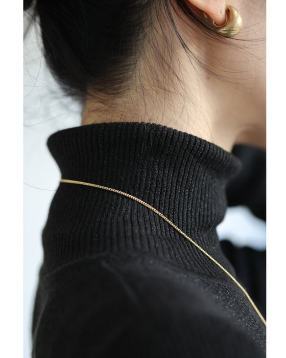 雫型マーブルストーンのループタイネックレス