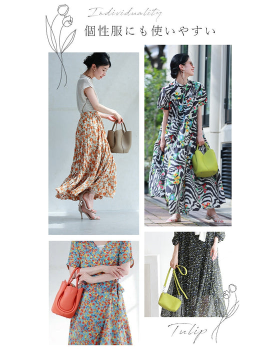 Blooming Tulip Bag with Pouch and Strap