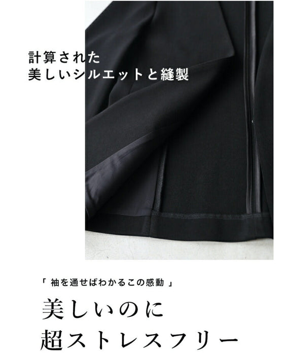 動きやすさに感動 伸縮 襟なし ジャケット