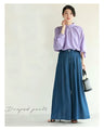 Airy denim pants with a drape