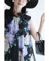 A sheer floral mini dress with a translucent feel