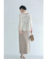 A two-piece set of a crochet top and a knit dress that will keep you cool and beautiful this summer