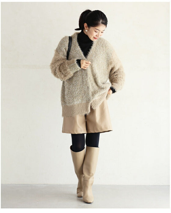 好きがつまった ざっくりキラふわカーデ