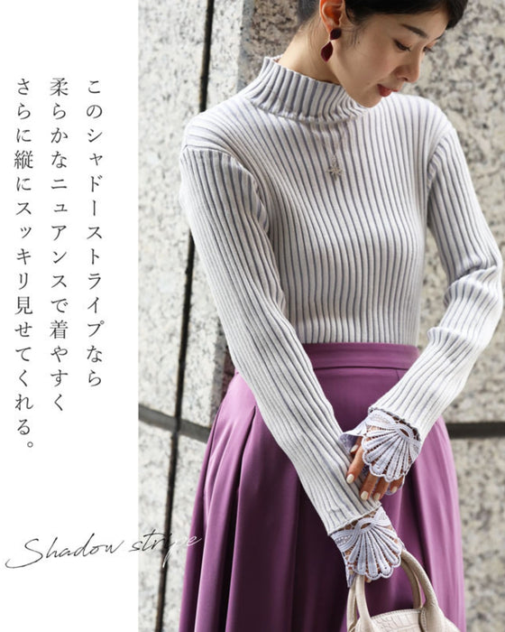 Optical illusion shadow line knit