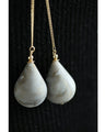 雫型マーブルストーンのループタイネックレス