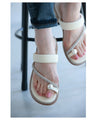 Soft and easy to walk in toe ring style single pearl sandals