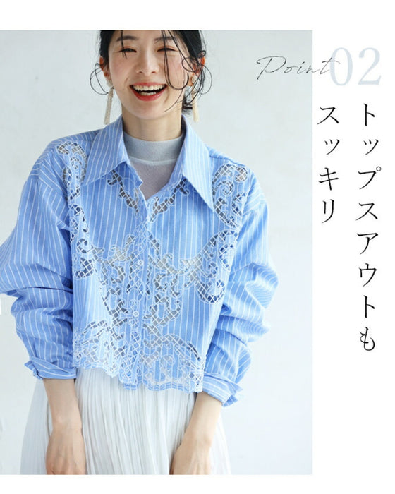 ノースリにレースシャツ -カーデじゃない選択肢-
