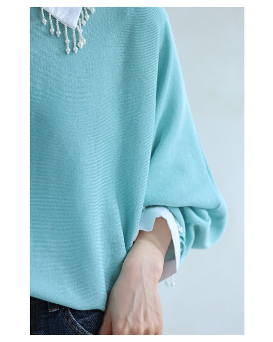 届いた日から即戦力 着回し 2点セット リラックスニットカットソーとラインニットスカート