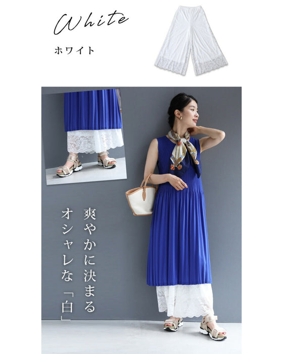 見せて可愛い重ね着用レースペチパンツ