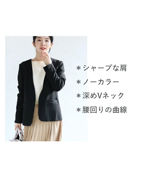 動きやすさに感動 伸縮 襟なし ジャケット