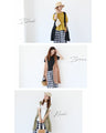 <3 colors available> Coordination set with sheer and unique pattern fabrics