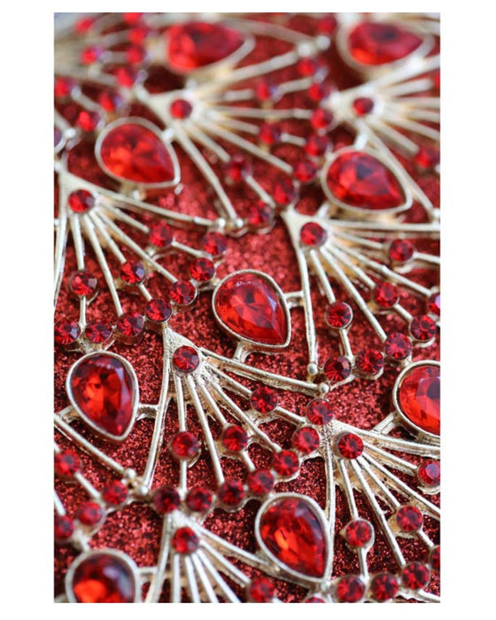 (ショルダーチェーン付き)オリエンタルな装飾が煌めくキラキラりんごミニバッグ