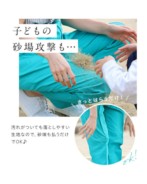 Stain-resistant colored tuck pants