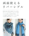 Wear beautiful blue. Reversible damask print stole