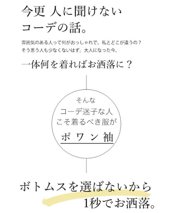 袖ポワンとオフネックのニットトップスポワン袖