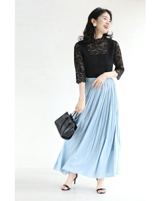 T-shirt graduation declaration 5/8 sleeve lace inner