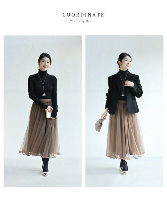 雫型マーブルストーンのループタイネックレス