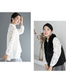 Beautiful cutwork floral lace shirt top