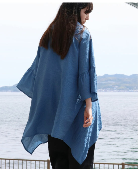 【sanpo Lusso】シエルボタンの上品トップス