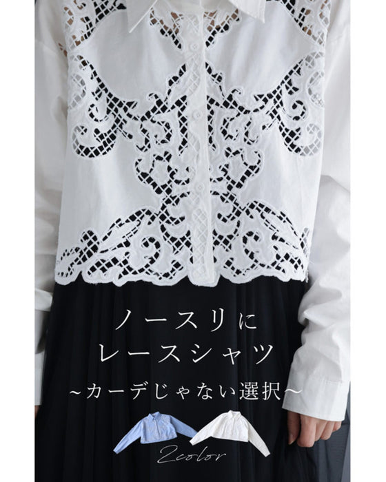 ノースリにレースシャツ -カーデじゃない選択肢-