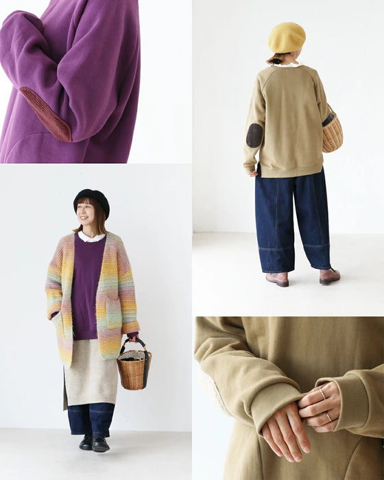 どこにもないアシンメトリー肘パッチトップス