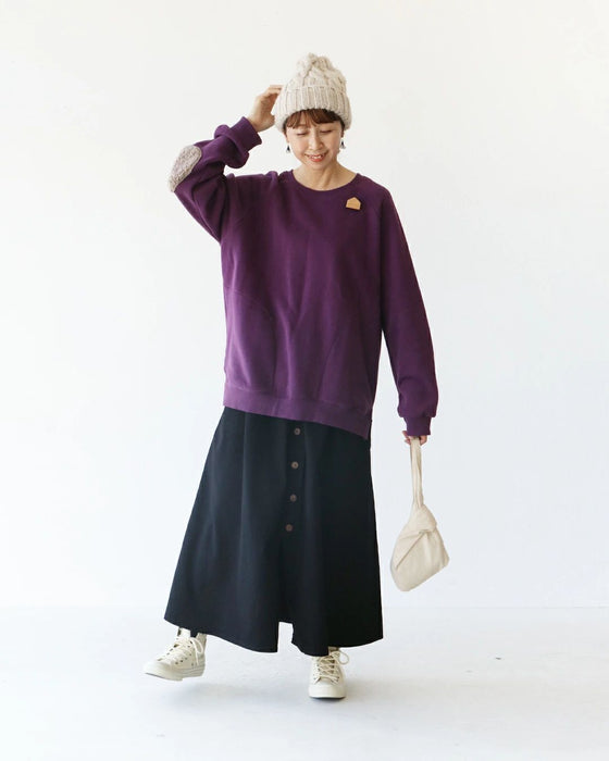 どこにもないアシンメトリー肘パッチトップス