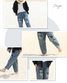 <2-color hem pattern> Patches and embroidery add a fresh edge to your everyday look.
