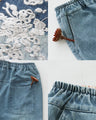 <2-color hem pattern> Patches and embroidery add a fresh edge to your everyday look.