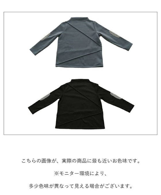 Checked elbow patch fleece top
