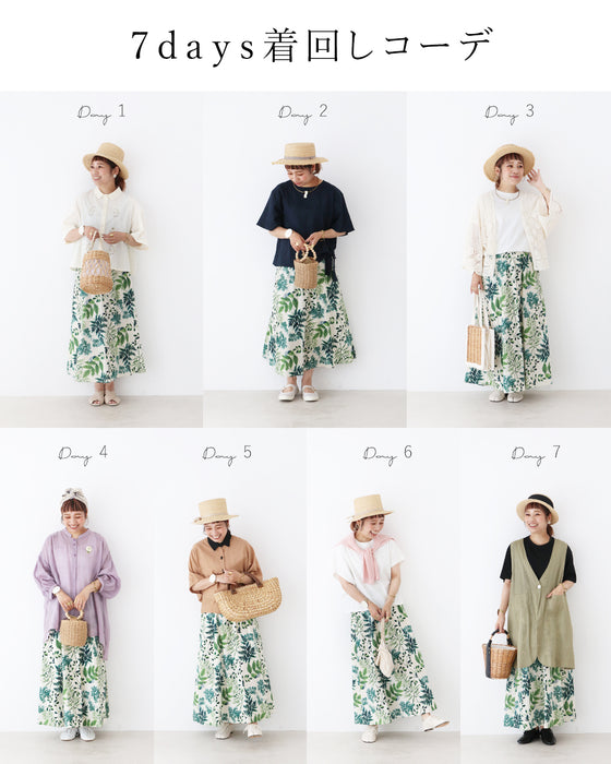 <2 sizes> Unique botanical skirt with a pattern [available from S to 4L]