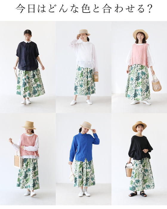 <2 sizes> Unique botanical skirt with a pattern [available from S to 4L]