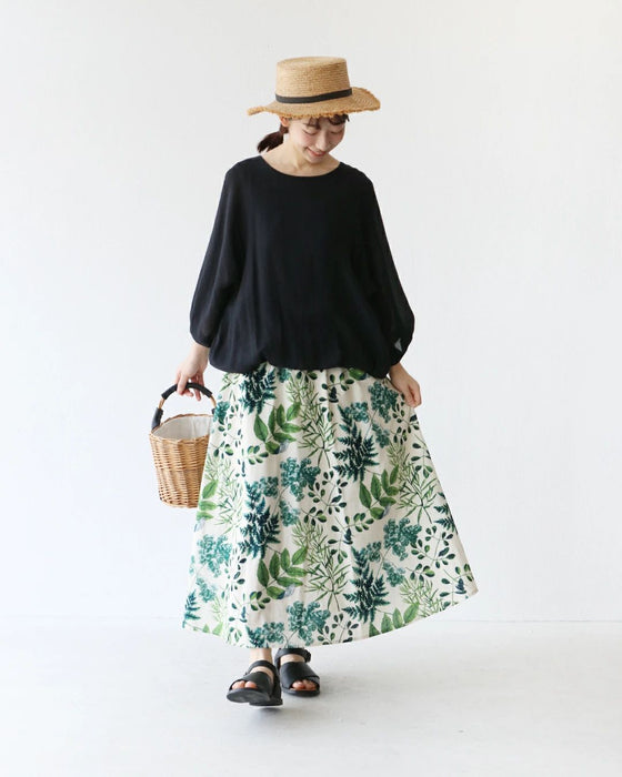 <2 sizes> Unique botanical skirt with a pattern [available from S to 4L]