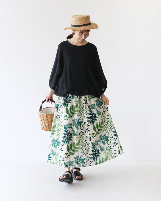<2 sizes> Unique botanical skirt with a pattern [available from S to 4L]
