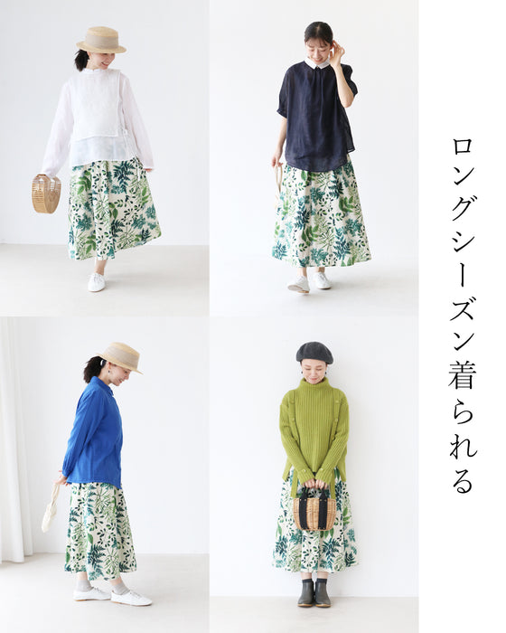 <2 sizes> Unique botanical skirt with a pattern [available from S to 4L]