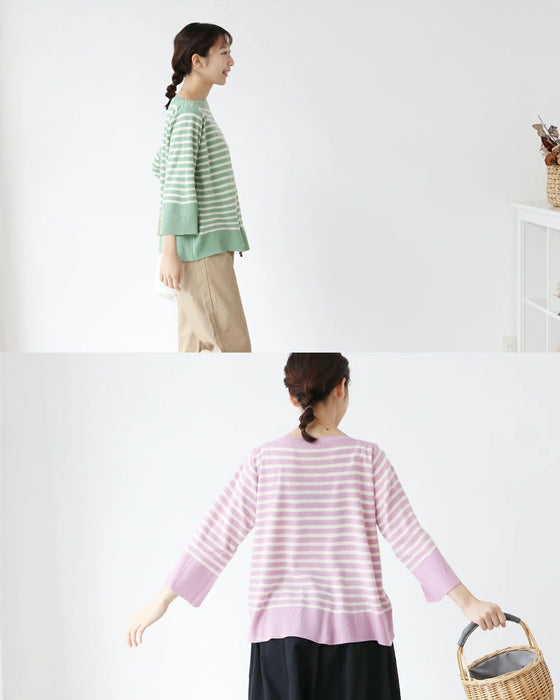 〈全2色〉春色ボーダートップ