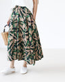 Mysterious leaf pattern botanical skirt