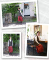 <4 types> Balloon skirt with embroidery as the highlight