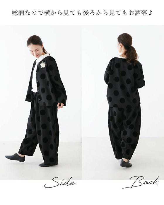 【アウトレット返品交換不可】上品ドットジャケット羽織り