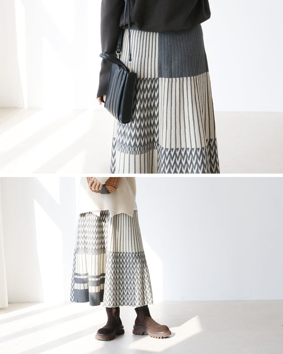 A knit skirt with a fun pattern