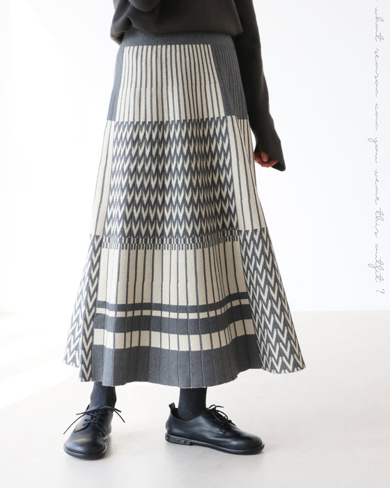 A knit skirt with a fun pattern