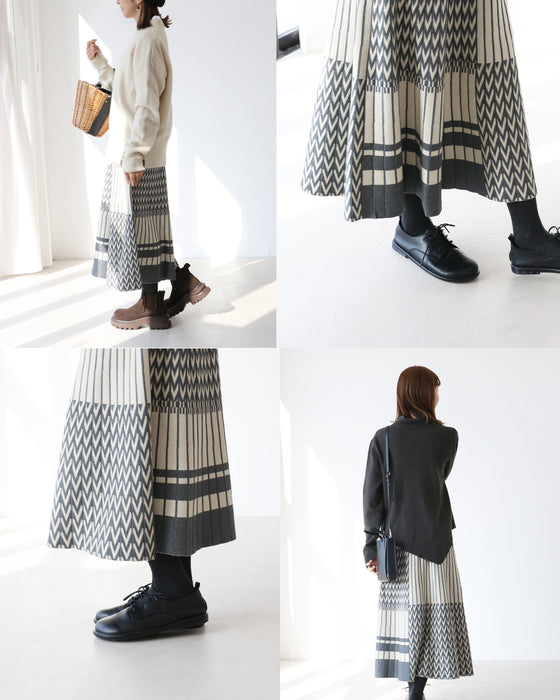 A knit skirt with a fun pattern