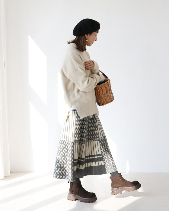 A knit skirt with a fun pattern