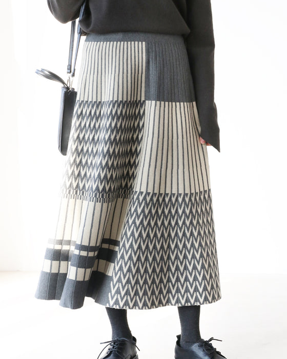 A knit skirt with a fun pattern