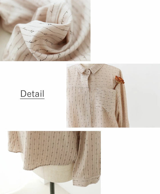 【アウトレット返品交換不可】ベージュストライプブラウス