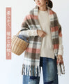 Warm check pattern scarf