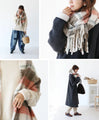 Warm check pattern scarf