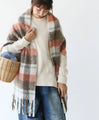 Warm check pattern scarf