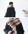 Warm check pattern scarf